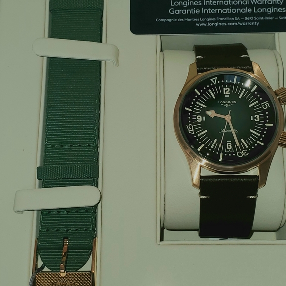 New Longines Legend Diver Watch Bronze/Green - Picture 8 of 9